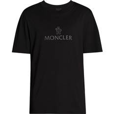 Moncler L - Polyester T-shirts & Linnen Moncler Black Bonded T-Shirt BLACK 999