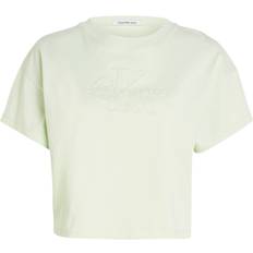 Calvin Klein Bomull - Dam - Gröna T-shirts Calvin Klein Embossed Monogram T-shirt GREEN