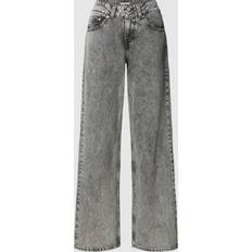 Levi's Dam - W34 Jeans Levi's – Ljusgrå tvättade jeans med passform och superlåg midja-Grå/a