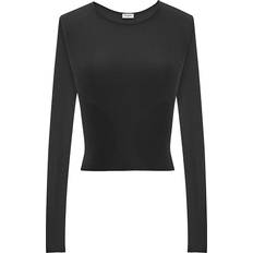 Saint Laurent Sheer cropped sweater black