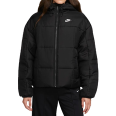 14 - Dam - S Jackor Nike Sportswear Classic Puffer Therma-FIT Loose Hooded Jacket Women's - Black/White