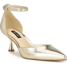 Nine West Racha Pump Women's Gold Metallic Pumps Ankle Strap