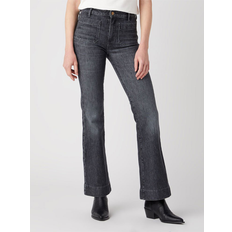 Wrangler Dam - Skinnjackor - Svarta - W30 Jeans Wrangler – Svarta, urtvättade, utsvängda jeans med fickor framtill-Svart/a