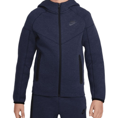 Tunnare jackor Överdelar Nike Boy's Sportswear Tech Fleece Full-Zip Hoodie - Obsidian Heather/Black/Black (FD3285-473)
