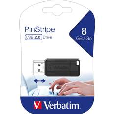 Verbatim USB-minnen Verbatim USB-Minne PinStripe 8GB Svart