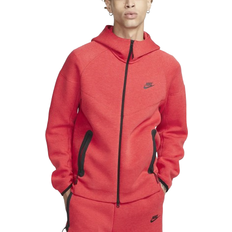 10 Tröjor Nike Men's Sportswear Tech Fleece Windrunner Full Zip Hoodie - Light University Red Heather/Black