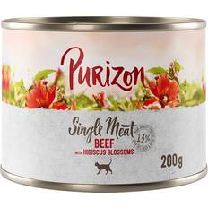 Purizon Ekonomipack: Single Meat 24 200 Nöt med hibiskusblommor