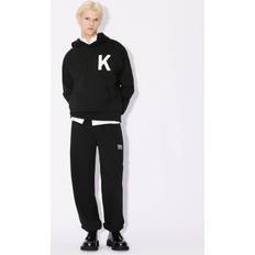 Kenzo Byxor Kenzo Mens Black Logo-print Relaxed-fit Cotton-jersey Jogging Bottoms