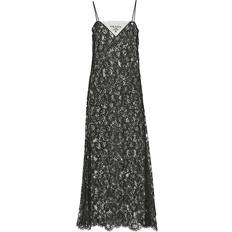 Prada Dam Klänningar Prada Logo lace midi dress black