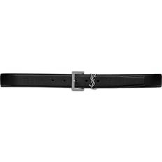 Saint Laurent Slim grained leather belt black 90CM