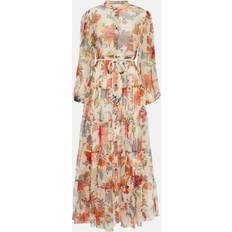 Blommiga - Långa klänningar - XXS Zimmermann Ginger floral silk maxi dress beige