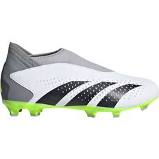 Adidas Fotbollsskor Barnskor adidas Junior Predator Accuracy.3 Laceless FG - Cloud White/Core Black/Lucid Lemon