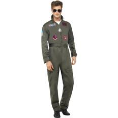 Dräkter - Pilot Maskeradkläder Smiffys Top Gun Deluxe Male Costume