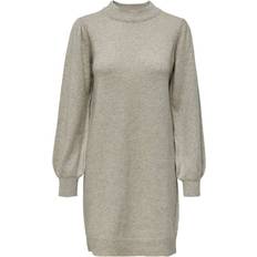 Enfärgade - Korta klänningar - XXS JdY High Neck Knitted Dress - Grey/Chateau Grey