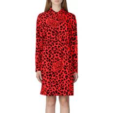 34 - Herr Klänningar Love Moschino Red Viscose Dress IT42