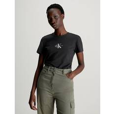 Calvin Klein Dam T-shirts Calvin Klein Slim Monogram T-shirt Black