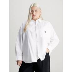 Calvin Klein Dam Skjortor Calvin Klein Plus Cotton Poplin Shirt White
