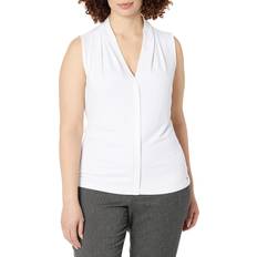 Calvin Klein Dam - Polyester T-shirts & Linnen Calvin Klein Collection Women's V-Neck Shell White