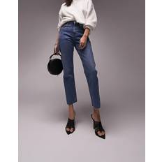 Topshop Jeans Topshop – Mellanblå raka jeans med medelhög midja