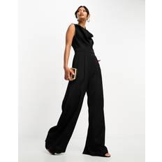French Connection Dam Jumpsuits & Overaller French Connection – Svart jumpsuit satin med draperad ringning-Svart/a