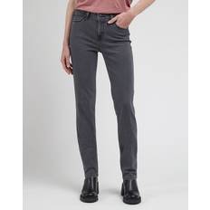 Lee Dam - Gråa - Skinnjackor - W30 Jeans Lee Marion Straight Moody Grey Dam Jeans