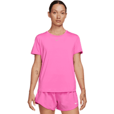 Nike Dam - Elastan/Lycra/Spandex - Rosa T-shirts Nike One Fitted Dri-FIT Short Sleeve Top, t-shirt, dam Playful Pink/black