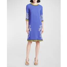 Blommiga - Elastan/Lycra/Spandex - Midiklänningar Etro Bandana Border Engineer Print 3/4-Sleeve Shift Dress