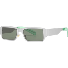 Hpirme Retro Small Sunglasses Silver/Green