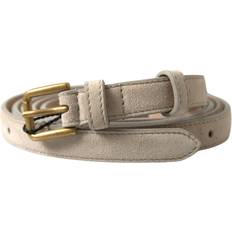 Dolce & Gabbana Trosor Dolce & Gabbana Beige Goatskin Leather Metal Buckle Belt