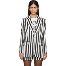 Moschino Jackor Moschino Black & White Striped Blazer A1555 Fantasy Black IT