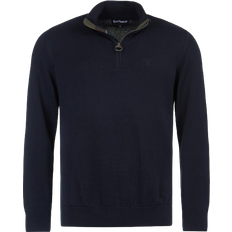 Barbour Herr - S - Stickad tröjor Barbour Cotton Half Zip Sweater - Navy
