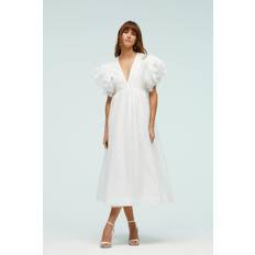 Coast Dam Kläder Coast Ivory Mega Ruffle Full Skirted Dress Off White