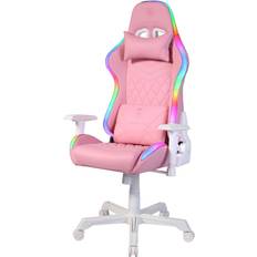 Deltaco LED Gaming Stuhl mit RGB Beleuchtung pink