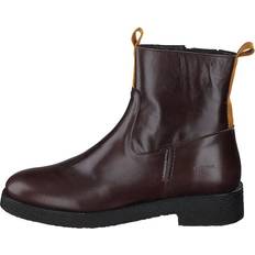 Angulus Boot With Zipper Dark Brown/mustard Brun