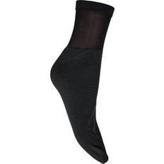 Wolford Strumpor Wolford Shiny Sheer Socks Black/Pewter Women's Crew Cut Socks Shoes Black One