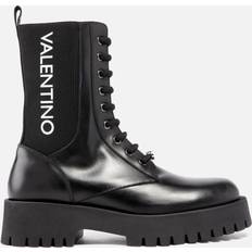 Valentino Women's Thory Leather Lace-Up Boots Black