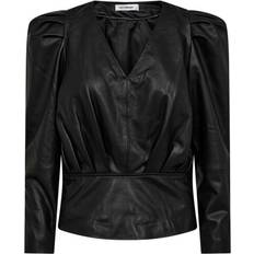 Dam - Skinn Blusar Co'Couture PhoebeCC Drape Puff Blouse BLACK