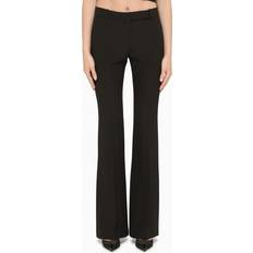 Alexander McQueen Byxor Alexander McQueen Black Viscose Flared Trousers IT