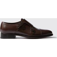 9 Monks Scarosso Gervasio double-buckle shoes dark_brown_calf