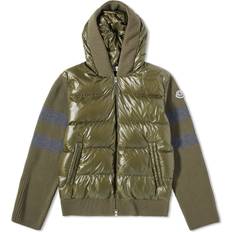 Moncler Gröna Tröjor Moncler Knitted Down Hoodie Olive