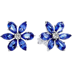 Blå Örhängen Pandora Sparkling Herbarium Cluster Stud Earrings - Silver/Blue