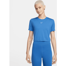 Nike Blåa - Dam - Elastan/Lycra/Spandex T-shirts Nike Damer W NSW Essntl SLM CRP, Star Blue, FB2873-402