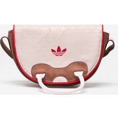 Adidas Bruna Messengerväskor adidas Trefoil Monogram Jacquard Suede Satchel Bag Wonder Taupe Preloved Brown Better Scarlet 1 Storlek