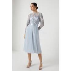 Coast Dam Kläder Coast Premium Embroidered Bodice Pleat Skirt Bridesmaids Dress Ice Blue