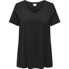 54 - Dam T-shirts & Linnen Only Normal Passform V-ringning T-shirt Svart M-46/48