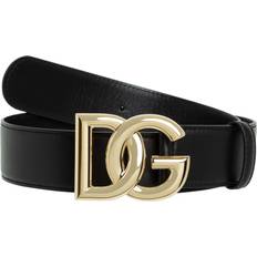 Dolce & Gabbana Skärp Dolce & Gabbana DG leather belt black 75CM