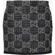 Gucci Dam Kjolar Gucci GG-jacquard Wool-blend Tweed Mini Skirt Womens Dark Grey