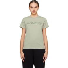 Moncler XS Överdelar Moncler Green Embroidered T-Shirt 92G Crusted Gravel