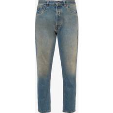 Prada Dam Byxor & Shorts Prada Distressed mid-rise tapered jeans blue