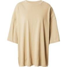 Topshop Dam T-shirts & Linnen Topshop – Gråbrun t-shirt oversize med sänkt axelsöm-Naturlig